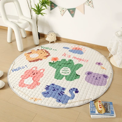 Floor Mat Kids Parent-Child | Avtomobil döşəmə paspasları - hello-everyone-diameter-145cm