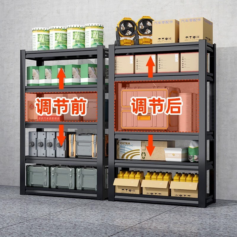 倉庫棚家庭用棚床置き多層鋼製貨物棚商用倉庫スーパー地下室収納棚|undefined