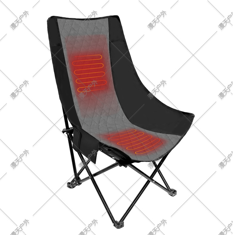 Source Factory Foreign Trade Customized Outdoor Portable Heated Folding Chair Temperature-Controlled Camping Chair Fishing Heated Chair