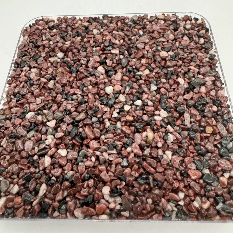 Factory supply blush red pebbles permeable floor terrazzo red stone washed stone glue stone