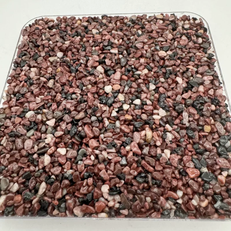 Factory supply blush red pebbles permeable floor terrazzo red stone washed stone glue stone