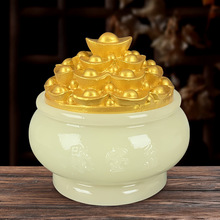 夜光聚宝盆摆件招财进宝汽车载摆饰开业大吉多财多亿元宝工艺礼品