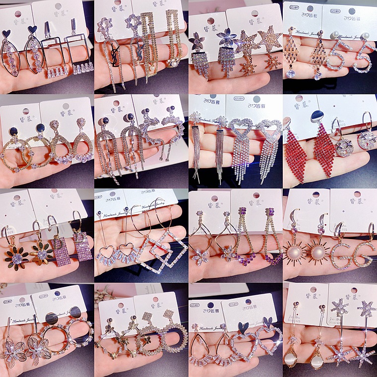 Cute earrings with zircon