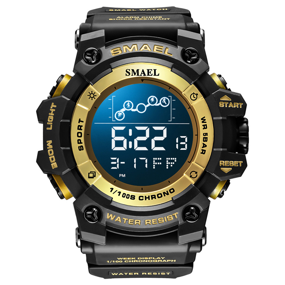 Smael Smar 8082 reloj electrónico estudiante deportes gran dial impermeable multifuncional pantalla única reloj electrónico