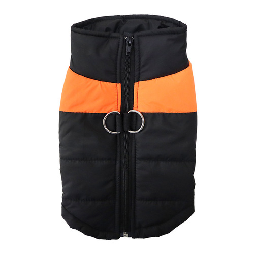 Pet dog winter warm thickened cold-proof ski suit, windproof vest, cotton-padded coat, traction jacket, down jacket.