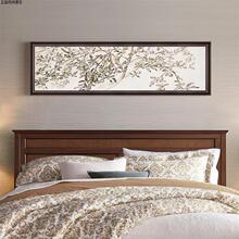 法式中古风主卧室装饰画床头房间背景墙复古挂画高级感横幅长条壁