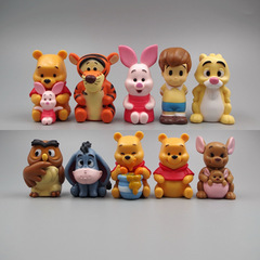 A set of ten pieces of Winnie the Pooh, Owl, and Bear DIY sticker material for baking cake decoration and display ornaments