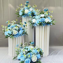交车区仪式布置花罗马柱装饰交车区摆件假花花球花柱场景布置绢花