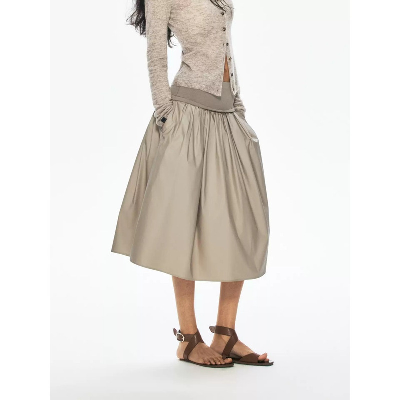 RARELY ALIK "Picnic Skirt" elasticated ribbed waistband easy-fit umbrella skirt