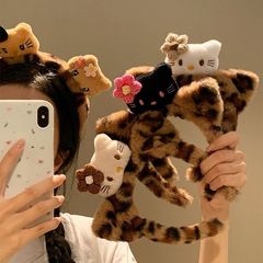 新商品の可愛い猫ちゃんの耳のヒョウのぬいぐるみのカチューシャ
