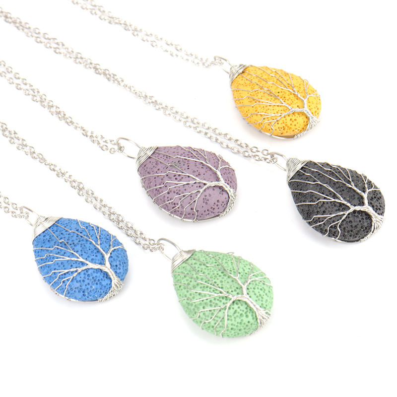 1 Piece Casual Leaf Alloy Volcanic rock Plating Womenu0027S Pendant Necklace