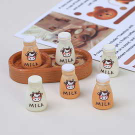 新款立体牛奶瓶手工diy奶油胶配饰树脂小配件饰品发夹材料包批发