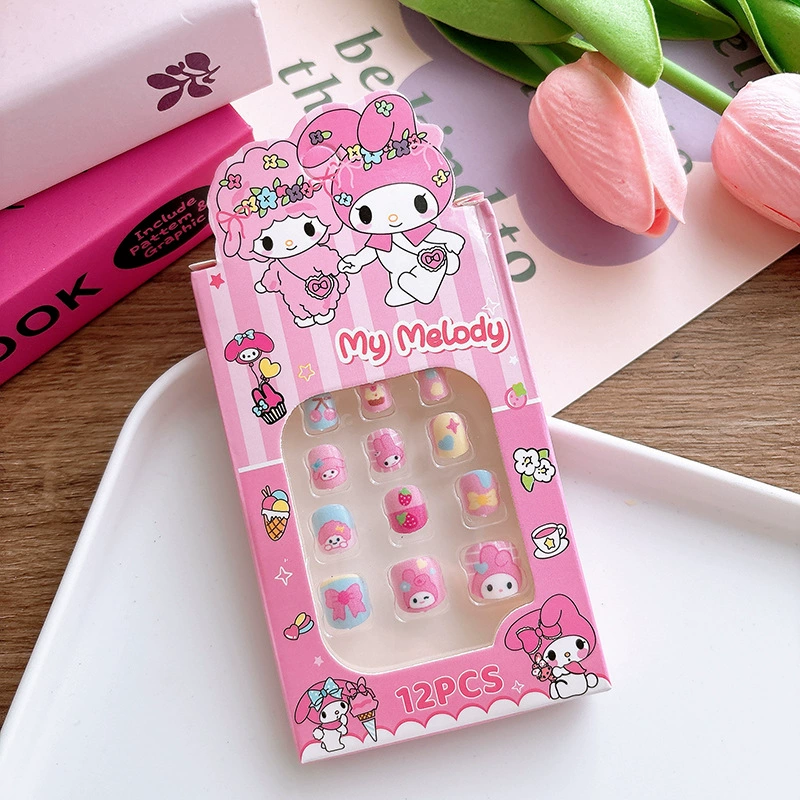 Sanrio, милые детские наклейки для ногтей, 12 шт., для наряда