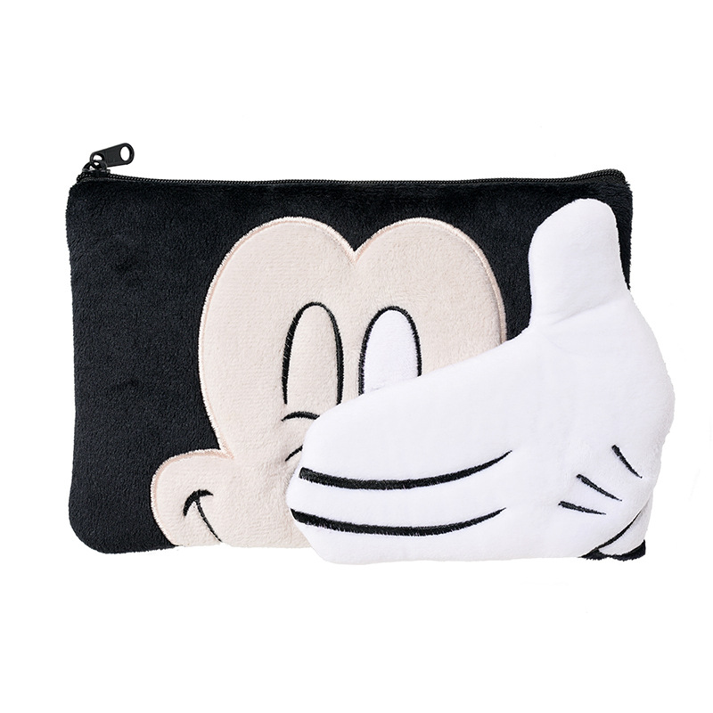 Disney Strawberry Bear Cute Plush Cosmetic Bag ID Bag Girl's Large Capacity Wash Storage Women's Mobile Phone Bag
