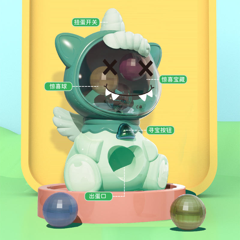 Unicorn Dinosaur Gacha Machine Children Candy Machine Grabber Toy Kindergarten Fun Gacha DIY Gift for Boys
