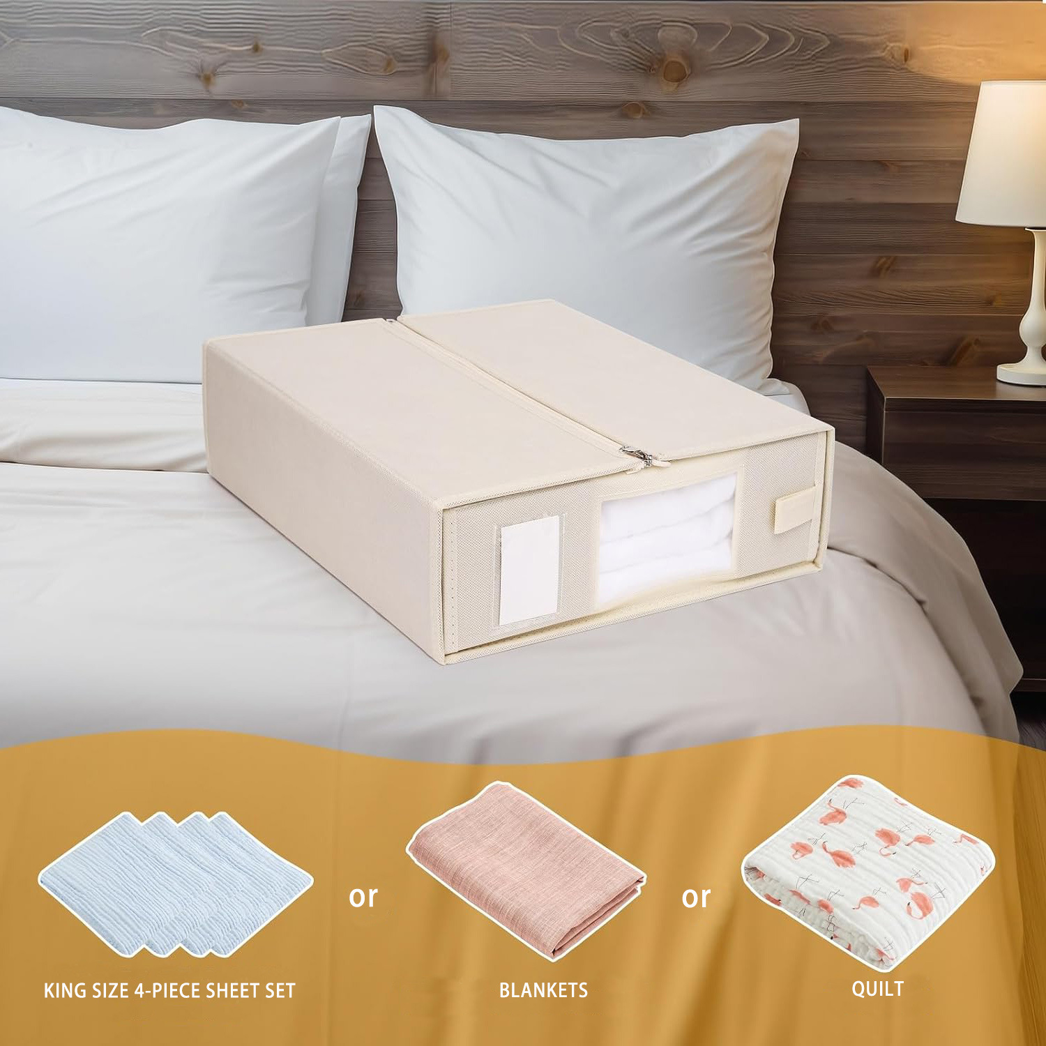 亚马逊热销床单收纳盒大容量可折叠便携式床单收纳storage box