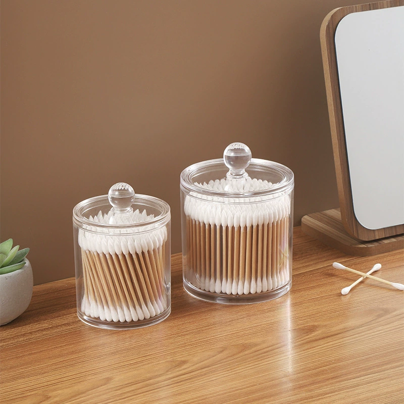 Трансграничная креативная хлопковая коробка с крышкой, пылезащитная щетка, прозрачная акриловая емкость для хранения косметики, круглая Косметическая хлопковая коробка