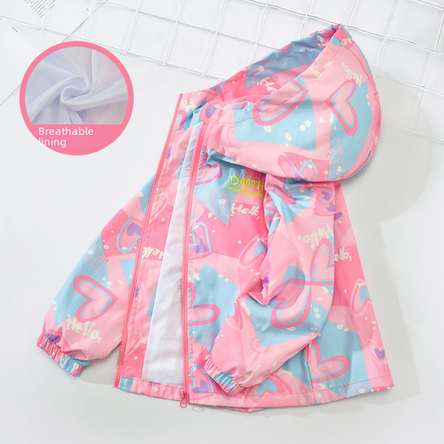 Spring and Autumn Jacket for Girls 2024 New Trendy Medium Kids Autumn Wear Children's Autumn Clothing Windbreaker for Girls Baby Stylish Windbreaker