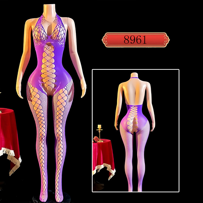 Body Enterizo Lencería Sexy 8961 Nailon y Elastano Hueco para Citas