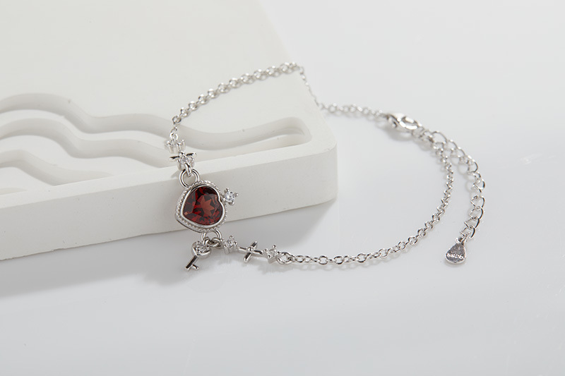 Inlay Design 925 Sterling Silver Bracelets Simple Style Classic Style