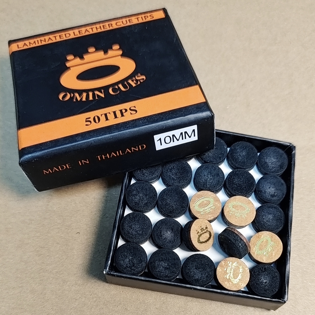 ✅O'min皮头10mm英式斯诺克台球杆枪头美式黑八杆头双色皮头