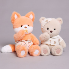 喵它姐原创晚安系列生日小熊小白兔陪睡玩偶可爱狐狸毛绒玩具娃娃