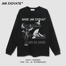 JMK EXDVATIE美式高街复古潮牌嘻哈宽松早秋圆领长袖卫衣男女款