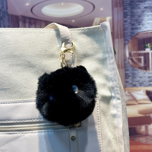 New wholesale plush cat keychain pendant Yiwu Epoxy small commodities student cute backpack mobile phone pendant