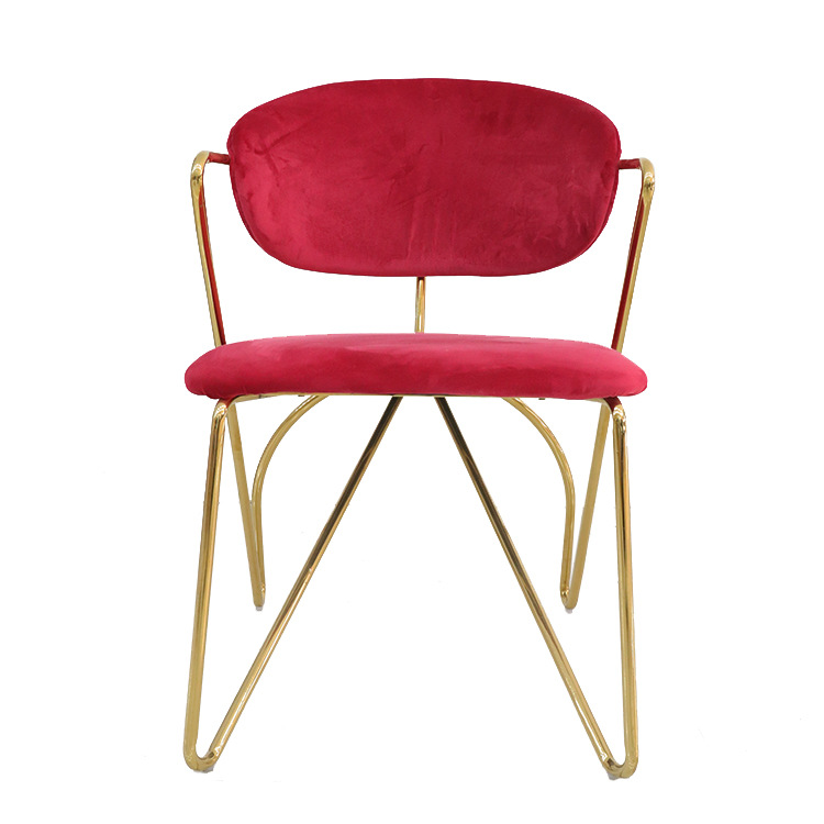 Silla de comedor de exportación personalizada italiana moderna simple sillón de hierro forjado silla de respaldo de lujo