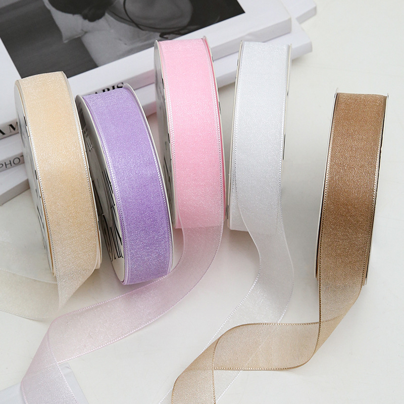 Hielo y nieve cinta de hilo flor de regalo embalaje cinta ramo cinta cinta horneado cinta de hilo de cola de pescado caja de regalo material decorativo