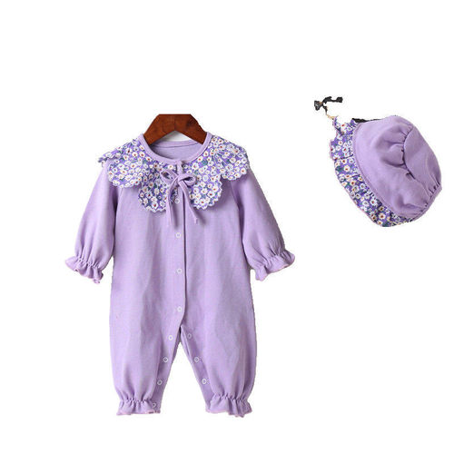 Baby Spring and Autumn One-Piece Girl's Baby Fashion Internet Celebrity Autumn and Winter Newborn Super Cute Full Moon and Hundred Days Baby Outdoor Crawling Suit