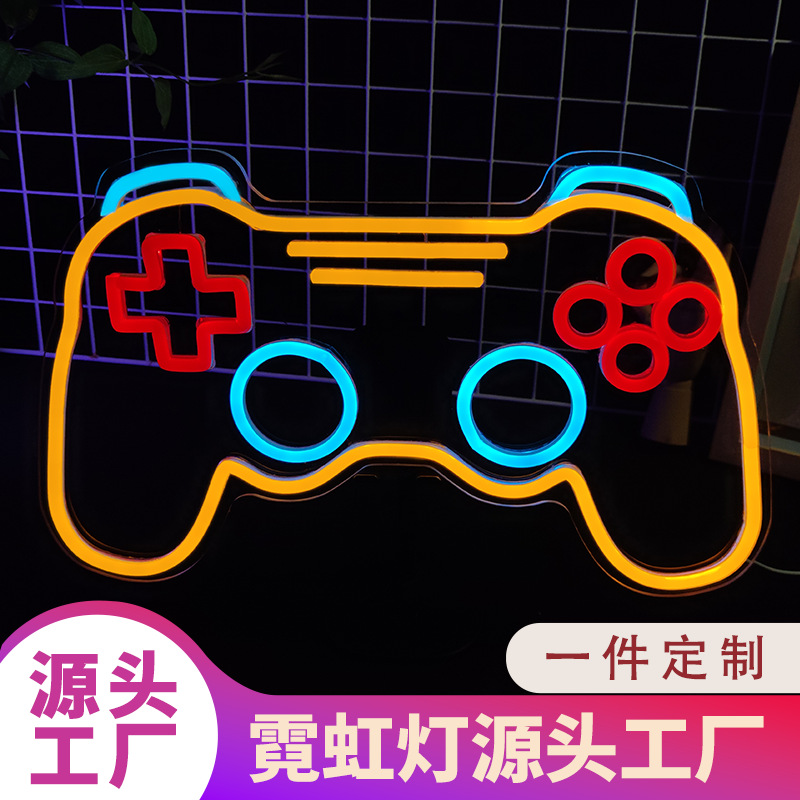 Illuminated game controller, trendy LED neon sign, indoor and outdoor decorative light with dimming function.