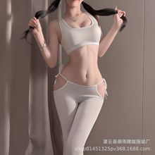 情趣内衣薄款紧身瘦腿收腹提臀瑜伽芭比裤裸感透明丝滑系带小脚裤