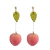 Brand silver needle, cute fuchsia earrings, silver 925 sample, internet celebrity, wide color palette