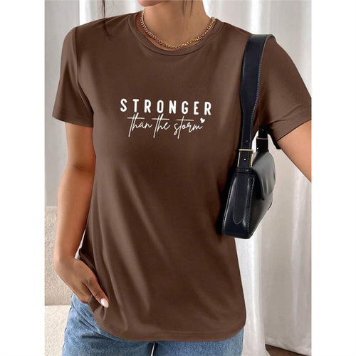 Shirt Sleeve PNeck Letter Round TEnglish Short INAWLY With