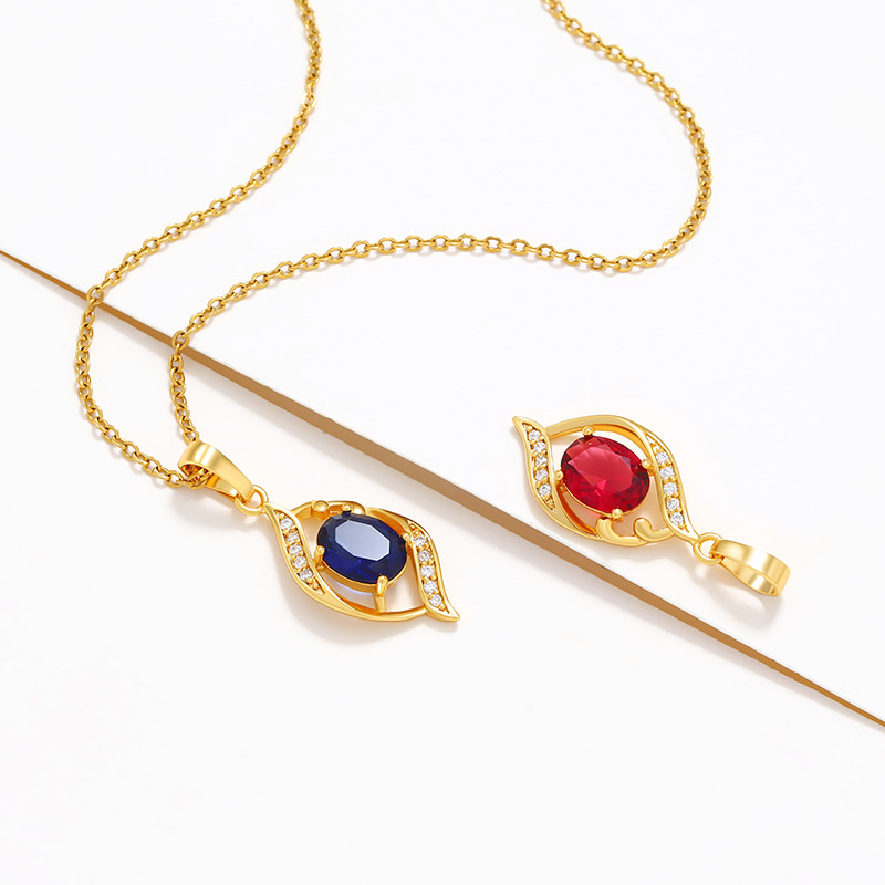 Xuping aleación de cobre de color joyería colgante de gemas artificiales femenina elegante temperamento retro alta sensación accesorios collares