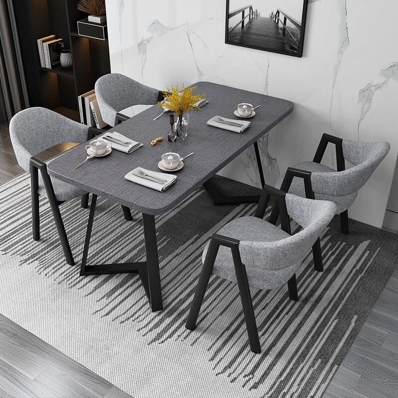 Mesa de comedor nórdica, mesa de comedor rectangular moderna y simple para casa pequeña