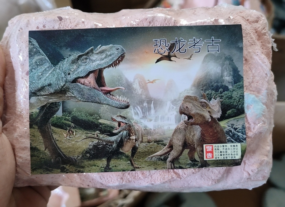 현장에서 조립 된 공룡