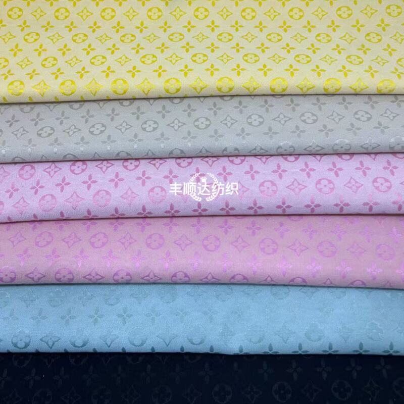 Trendy Brand Colorful Jacquard Clover Four-Leaf Clover Denim Fabric Pants Jacket Bags Clothing Fabric Manufacturer Wholesale