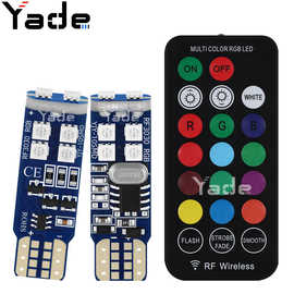 汽车LED示宽灯七彩RF遥控灯爆闪高亮 T10 RGB 3535 10SMD 阅读灯