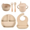 Y15 Smile Face Date+Silicone Bowl+Deldoor Pocket+Woodpower Spoon Fork+Pharise Cup
