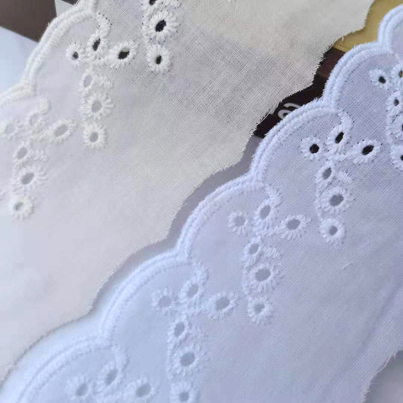 厂家直销刺绣棉布花边 DIY6cm装饰童装配饰镂空蕾丝波浪服装辅料