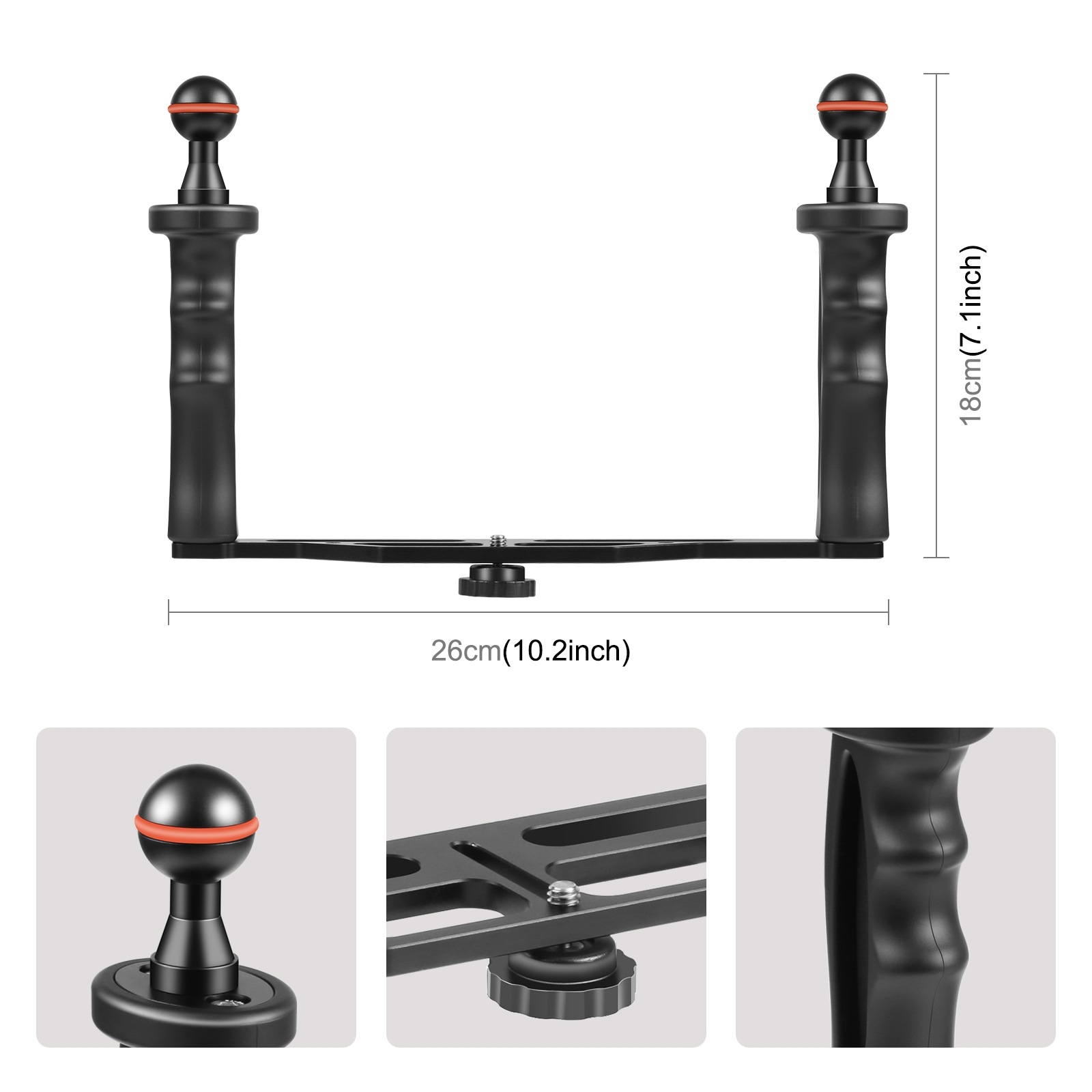 PULUZ Fat Cow soporte de la Cámara de buceo soporte de la cámara digital cámara de fotografía subacuática mango soporte de la cáscara impermeable