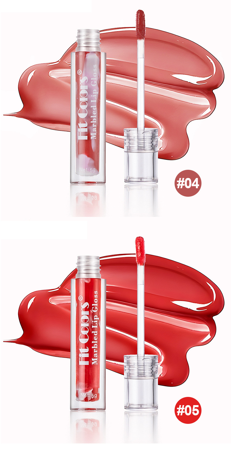 Fit Colors Marble Mirror Lip Gloss Water Essence Lip Mask Easy to Apply lip gloss undefined