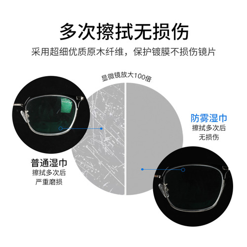 Glasses anti-fog wipes Lens cleaning glasses paper Disposable glasses cloth Mobile phone screen lens cleaning wipes