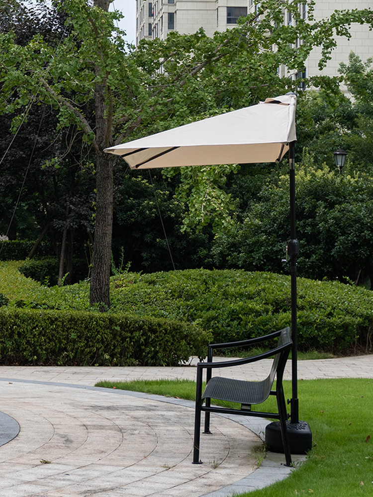 半边伞户外靠墙摇手伞边柱伞阳台绿植遮阳伞咖啡厅外摆太阳伞花圃