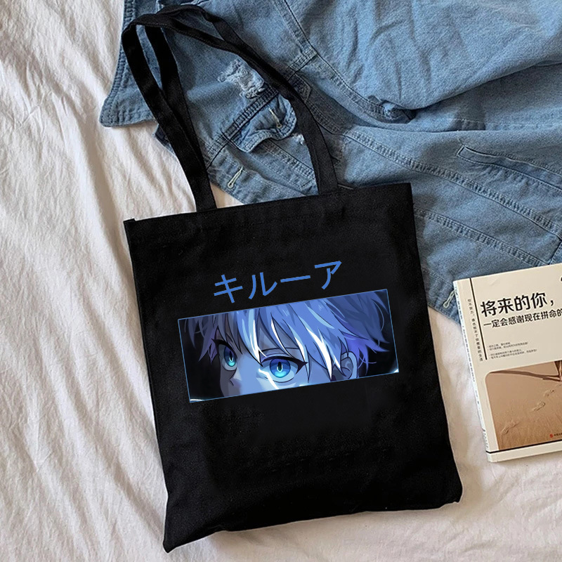 Transfronterizo Hunter X Hunter dibujos animados impreso lienzo bolsa de hombro Harajuku estudiante bolso bolsa de compras