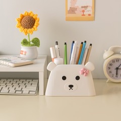 Cross-border free panda cute pen holder minimalist pen bucket gift storage creative plastic stationery storage large capacity for school