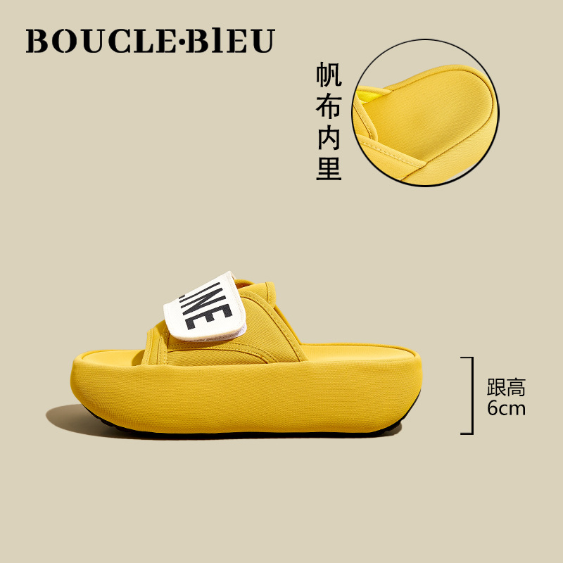 Las primeras zapatillas de una palabra con velcro de estilo antiguo y explosivo para mujer. 2025 verano nuevo estilo bizcocho sandalias de suela blanda que absorben el sudor