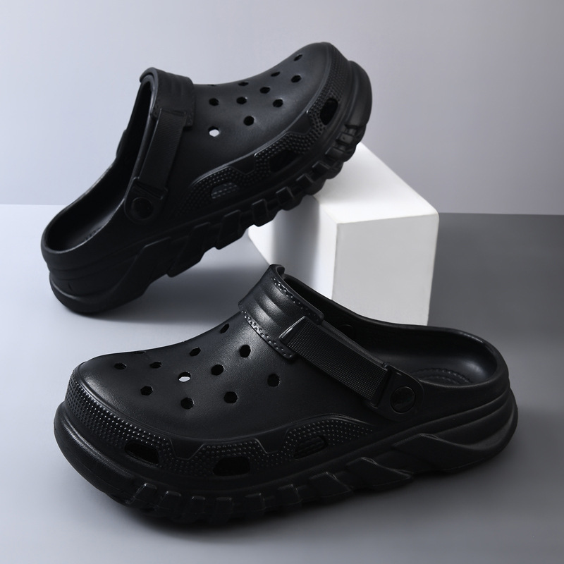 Pareja de zapatos con agujeros zapatillas frescas de verano EVA hombres y mujeres al aire libre moda ligero color sólido Baotou zapatos de playa de suela blanda al por mayor